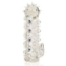 Закрытая прозрачная насадка Crystal sleeve с усиками и пупырышками - 13,5 см. Закрытая прозрачная насадка Crystal sleeve с усиками и пупырышками - 13,5 см.