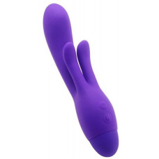 Фиолетовый вибратор INDULGENCE Frolic Bunny - 18,5 см. Фиолетовый вибратор INDULGENCE Frolic Bunny - 18,5 см.