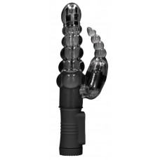 Черный вибратор-кролик Rotating Bubbles - 23,2 см. Черный вибратор-кролик Rotating Bubbles - 23,2 см.