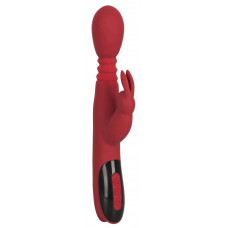 Красный вибромассажер с клиторальным отростком Rabbit Vibrator - 26,5 см. Красный вибромассажер с клиторальным отростком Rabbit Vibrator - 26,5 см.