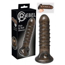 Насадка на пенис Rebel smoke с рёбрышками и отверстием под мошонку Насадка на пенис Rebel smoke с рёбрышками и отверстием под мошонку