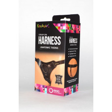 Чёрные трусики для фиксации насадок кольцом Kanikule Leather Strap-on Harness Anatomic Thong Чёрные трусики для фиксации насадок кольцом Kanikule Leather Strap-on Harness Anatomic Thong