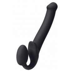 Черный безремневой страпон Silicone Bendable Strap-On L Черный безремневой страпон Silicone Bendable Strap-On L