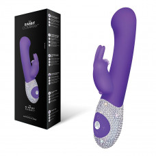 Фиолетовый вибромассажёр The G-spot Rabbit с украшенной стразами рукоятью - 22 см. Фиолетовый вибромассажёр The G-spot Rabbit с украшенной стразами рукоятью - 22 см.