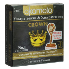 Ультратонкие ультрамягкие презервативы телесного цвета Okamoto Crown - 3 шт. Ультратонкие ультрамягкие презервативы телесного цвета Okamoto Crown - 3 шт.