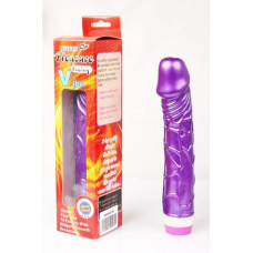 Фиолетовый вибратор Pleasure Fantasy с богатым рельефом - 22,5 см. Фиолетовый вибратор Pleasure Fantasy с богатым рельефом - 22,5 см.
