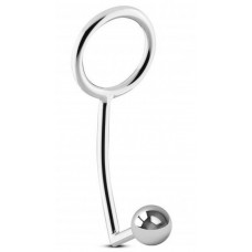 Серебристое эрекционное кольцо с анальной пробкой Sinner Metal Cock Ring With Anal Plug Size S Серебристое эрекционное кольцо с анальной пробкой Sinner Metal Cock Ring With Anal Plug Size S