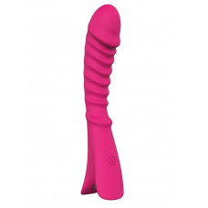 Розовый перезаряжаемый вибратор с ребрышками NAUGHTY BARONESS - 12,5 см. Розовый перезаряжаемый вибратор с ребрышками NAUGHTY BARONESS - 12,5 см.