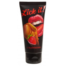 Съедобная смазка Lick It с ароматом клубники - 100 мл. Съедобная смазка Lick It с ароматом клубники - 100 мл.