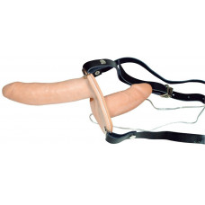 Телесный женский страпон с вагинальной пробкой Strap-On Duo - 15 см. Телесный женский страпон с вагинальной пробкой Strap-On Duo - 15 см.