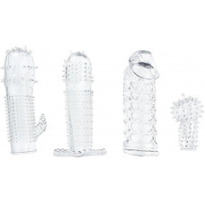 Набор из 4 насадок на член Pleasured Penis Enhancement Sleeve 4 Pack Набор из 4 насадок на член Pleasured Penis Enhancement Sleeve 4 Pack