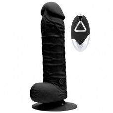 Чёрный реалистик на присоске и с пультом ДУ PURRFECT SILICONE DELUXE REMOTE VIBE 7IN - 18 см. Чёрный реалистик на присоске и с пультом ДУ PURRFECT SILICONE DELUXE REMOTE VIBE 7IN - 18 см.