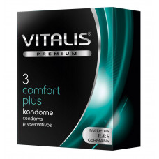 Контурные презервативы VITALIS PREMIUM comfort plus - 3 шт. Контурные презервативы VITALIS PREMIUM comfort plus - 3 шт.