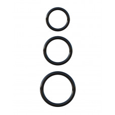 Набор из трех черных эрекционных колец Silicone 3-Ring Stamina Set Набор из трех черных эрекционных колец Silicone 3-Ring Stamina Set