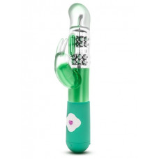 Зелёный вибромассажер с клиторальной стимуляцией Emerald G Rabbit - 26 см. Зелёный вибромассажер с клиторальной стимуляцией Emerald G Rabbit - 26 см.