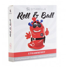 Стимулирующий презерватив-насадка Roll Ball Strawberry Стимулирующий презерватив-насадка Roll Ball Strawberry