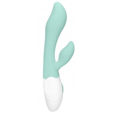 Зеленый G-spot вибратор Sunset со стимулятором клитора - 20 см. Зеленый G-spot вибратор Sunset со стимулятором клитора - 20 см.