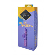 Фиолетовый вибратор с клиторальным стимулятором CLASSIC TRI PRONGE - 24 см. Фиолетовый вибратор с клиторальным стимулятором CLASSIC TRI PRONGE - 24 см.