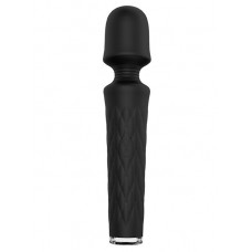 Чёрный перезаряжаемый жезловый вибратор JOYRUSH MASSAGER Чёрный перезаряжаемый жезловый вибратор JOYRUSH MASSAGER