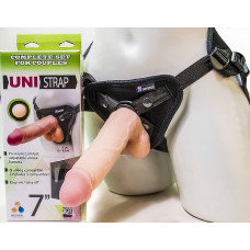 Страпон-унисекс с двумя насадками UNI strap 7 Harness - 19 и 12 см. Страпон-унисекс с двумя насадками UNI strap 7 Harness - 19 и 12 см.