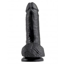 Чёрный фаллоимитатор с мошонкой 7 Cock with Balls - 19,4 см. Чёрный фаллоимитатор с мошонкой 7 Cock with Balls - 19,4 см.