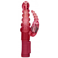 Красный вибратор-кролик Rotating Bubbles - 23,2 см. Красный вибратор-кролик Rotating Bubbles - 23,2 см.