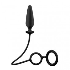 Чёрное эрекционное кольцо с подхватом и анальным стимулятором MENZSTUFF 3.5INCH DOUBLE RING ANAL PLUG Чёрное эрекционное кольцо с подхватом и анальным стимулятором MENZSTUFF 3.5INCH DOUBLE RING ANAL PLUG