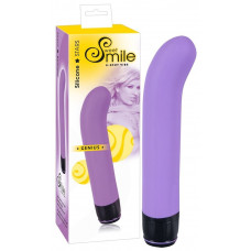Фиолетовый вибратор G-точки Smile Genius - 20 см. Фиолетовый вибратор G-точки Smile Genius - 20 см.