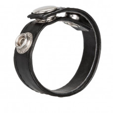 Черная кожаная утяжка для пениса Leather 3-Snap Ring Черная кожаная утяжка для пениса Leather 3-Snap Ring