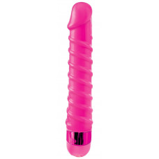 Розовый вибромассажер с винтовыми ребрышками Candy Twirl Massager - 16,5 см. Розовый вибромассажер с винтовыми ребрышками Candy Twirl Massager - 16,5 см.