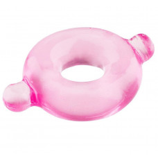 Розовое эрекционное кольцо с ушками для удобства надевания BASICX TPR COCKRING PINK Розовое эрекционное кольцо с ушками для удобства надевания BASICX TPR COCKRING PINK