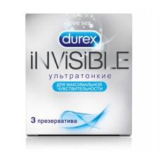 Ультратонкие презервативы Durex Invisible - 3 шт. Ультратонкие презервативы Durex Invisible - 3 шт.