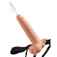 Телесный полый страпон с имитацией эякуляции 7.5 Hollow Squirting Strap-On with Balls - 21,6 см. Телесный полый страпон с имитацией эякуляции 7.5 Hollow Squirting Strap-On with Balls - 21,6 см.
