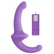 Фиолетовый безремневой вибрострапон с пультом управления Vibrating Silicone Strapless Strapon Фиолетовый безремневой вибрострапон с пультом управления Vibrating Silicone Strapless Strapon