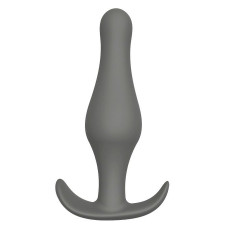 Серый удлиненный анальный стимулятор PLUG WITH T-HANDLE - 15,6 см. 