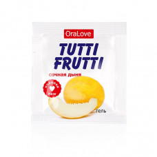 Пробник гель-смазки Tutti-frutti со вкусом сочной дыни - 4 гр.