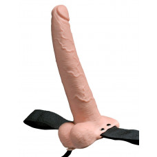 Телесный перезаряжаемый вибрострапон 9 Hollow Rechargeable Strap-on with Balls - 25,4 см. Телесный перезаряжаемый вибрострапон 9 Hollow Rechargeable Strap-on with Balls - 25,4 см.