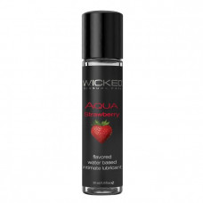 Лубрикант с ароматом клубники WICKED AQUA Strawberry - 30 мл. Лубрикант с ароматом клубники WICKED AQUA Strawberry - 30 мл.