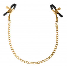 Чёрные с золотом зажимы на соски Gold Chain Nipple Clamps Чёрные с золотом зажимы на соски Gold Chain Nipple Clamps