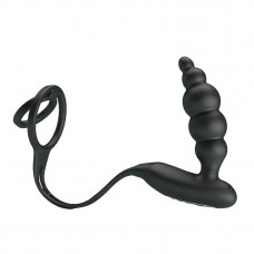 Эрекционное кольцо с анальной вибропробкой-елочкой Vibrating penis sleeve III Эрекционное кольцо с анальной вибропробкой-елочкой Vibrating penis sleeve III
