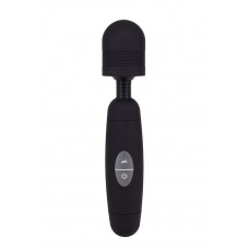 Черный жезловый вибратор POWER TIP MASSAGE WAND - 24 см.