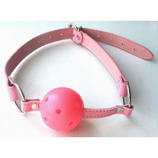 Розовый пластиковый кляп-шарик Ball Gag