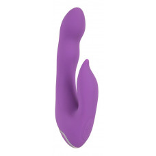 Фиолетовый вибромассажёр для внутренней и наружной стимуляции Purple Vibe G-Spot - 20 см. Фиолетовый вибромассажёр для внутренней и наружной стимуляции Purple Vibe G-Spot - 20 см.