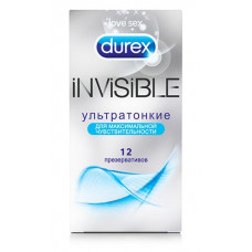 Ультратонкие презервативы Durex Invisible - 12 шт. Ультратонкие презервативы Durex Invisible - 12 шт.