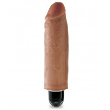 Кофейный вибратор-реалистик 6 Vibrating Stiffy - 17,8 см. Кофейный вибратор-реалистик 6 Vibrating Stiffy - 17,8 см.