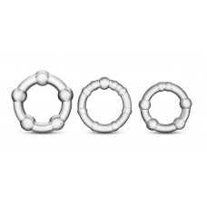 Набор из 3 прозрачных эрекционных колец Stay Hard Beaded Cockrings Набор из 3 прозрачных эрекционных колец Stay Hard Beaded Cockrings