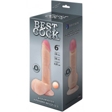 Телесный фаллоимитатор на присоске BEST COCK 6 - 19 см. Телесный фаллоимитатор на присоске BEST COCK 6 - 19 см.