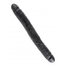 Чёрный двусторонний фаллоимитатор 12 Slim Double Dildo - 30 см. Чёрный двусторонний фаллоимитатор 12 Slim Double Dildo - 30 см.