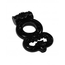Чёрное эрекционное кольцо Rings Treadle с подхватом Чёрное эрекционное кольцо Rings Treadle с подхватом