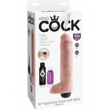 Фаллоимитатор King Cock 10 Squirting Cock с эффектом эякуляции - 25,4 см. Фаллоимитатор King Cock 10 Squirting Cock с эффектом эякуляции - 25,4 см.